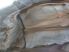 Sandstone cliff walls